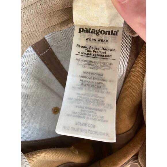 Patagonia hat cap one size tan hemp organic cotton adjustable strapback logo - Picture 4 of 4